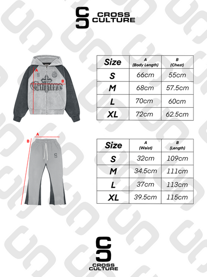 Cross Culture Grey Tracksuit Set
