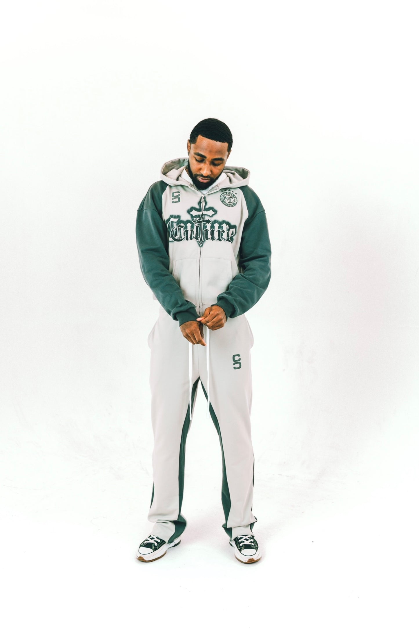 Cross Culture Grey Tracksuit Set