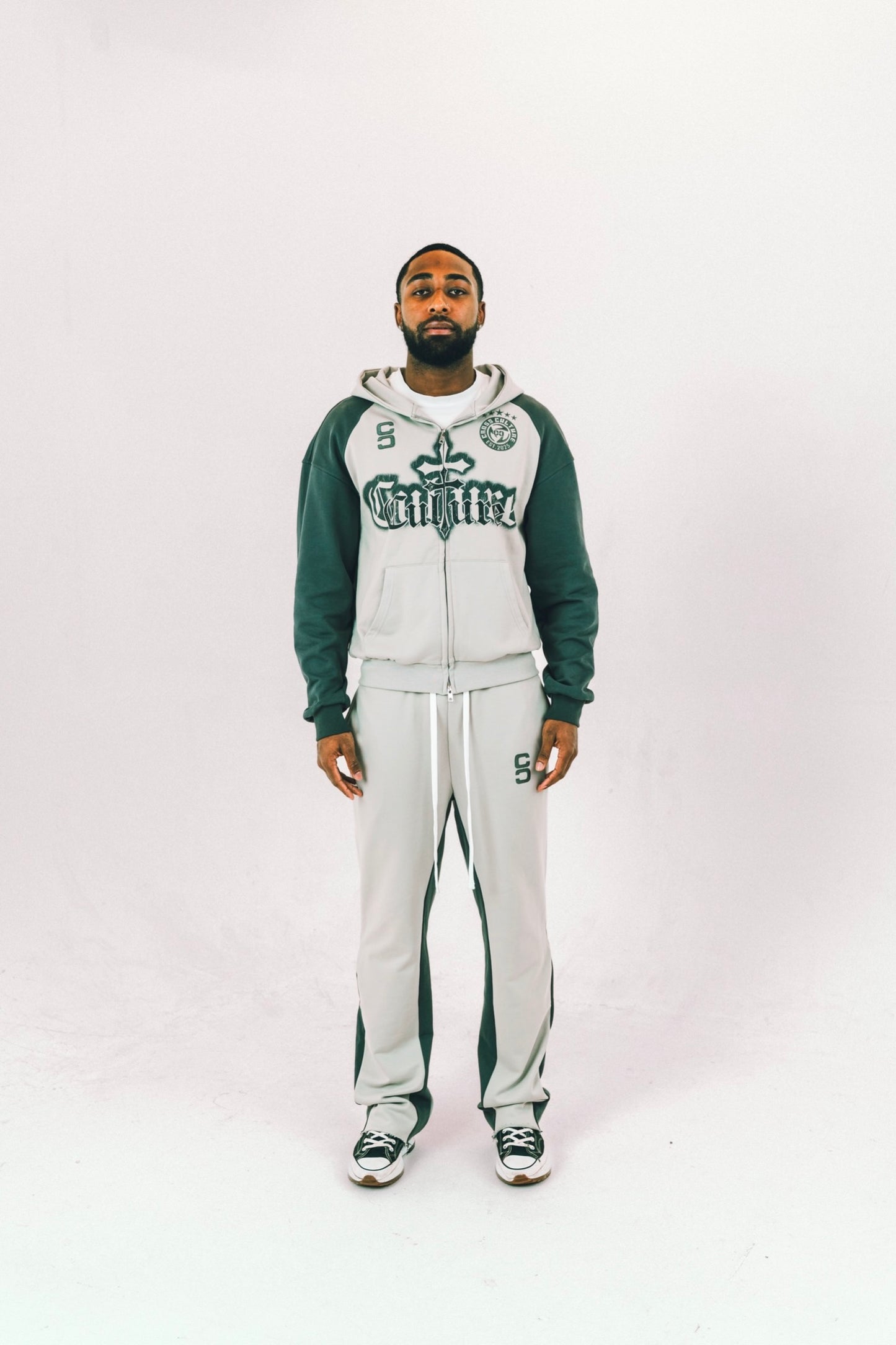 Cross Culture Grey Tracksuit Set